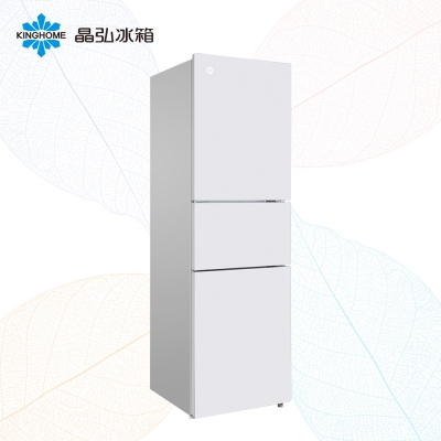 晶弘BCD-220TG3三门冰箱冰晶白/浮光金  直冷